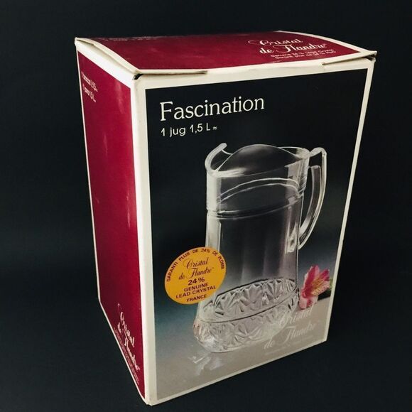 Cristal de Flandre France Fascination Jug Pitcher - Picture 8 of 8